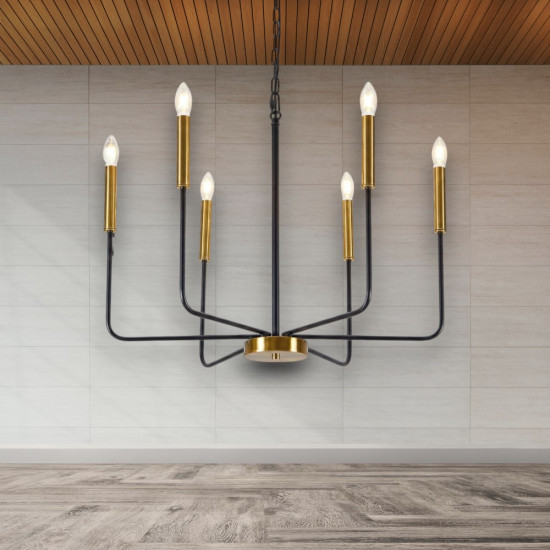 Candelabru Suspendat Cu 6 Brate Odin, Ø 70 * 160cm, 6*7W E14