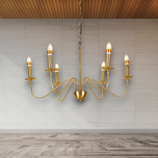 Candelabru Suspendat Cu 6 Bra?e Medusa, Ø 76 * 140cm, 6*7W E14 Candelabru Suspendat Cu 6 Bra?e Medusa, Ø 76 * 140cm, 6*7W E14