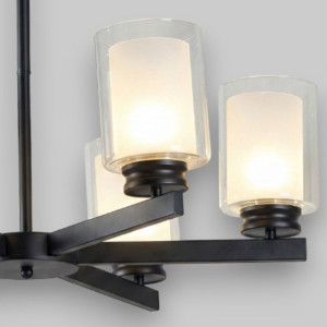 Lustra Tavan Cu 6 Brate E27 Titan Black , 69 x 59 cm, 6x10W E27