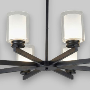 Lustra Tavan Cu 8 Brate E27 Titan Black,86 x 59 cm, 8x10W E27