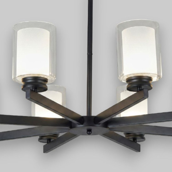 Lustra Tavan Cu 8 Brate E27 Titan Black,86 x 59 cm, 8x10W E27