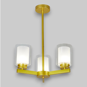 Lustra Tavan Cu Dulie 3 Brate Titan Gold, 42 x 58 cm, 3XE27 max 10W