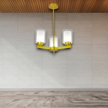 Lustra Tavan Cu 3 Brate E27 Titan Gold, 42 x 58 cm, 3x10W E27