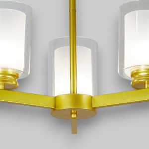 Lustra Tavan Cu Dulie 3 Brate Titan Gold, 42 x 58 cm, 3XE27 max 10W