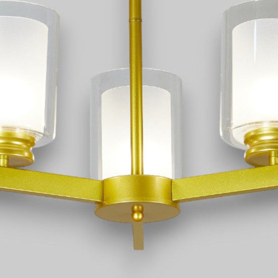 Lustra Tavan Cu Dulie 3 Brate Titan Gold, 42 x 58 cm, 3XE27 max 10W