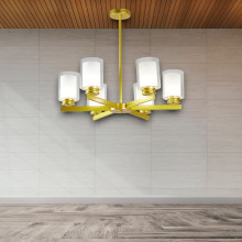 Lustra Tavan Cu 6 Brate E27 Titan Gold, 69 x 59 cm, 6x10W E27