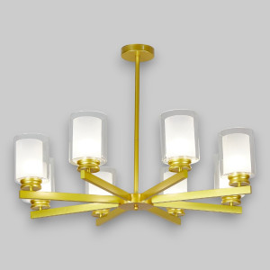 Lustra Tavan Cu Dulie 8 Brate Titan Gold, 86 x 59 cm, 8XE27 max 10W