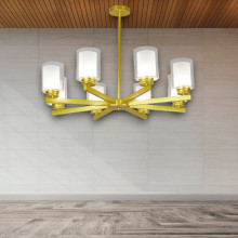 Lustra Tavan Cu 8 Brate E27 Titan Gold, 86 x 59 cm, 8x10W E27