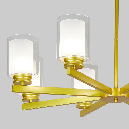 Lustra Tavan Cu Dulie 8 Brate Titan Gold, 86 x 59 cm, 8XE27 max 10W