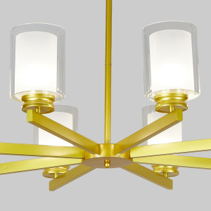 Lustra Tavan Cu Dulie 8 Brate Titan Gold, 86 x 59 cm, 8XE27 max 10W
