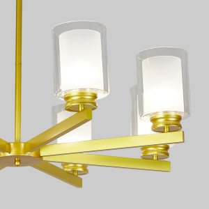 Lustra Tavan Cu Dulie 8 Brate Titan Gold, 86 x 59 cm, 8XE27 max 10W
