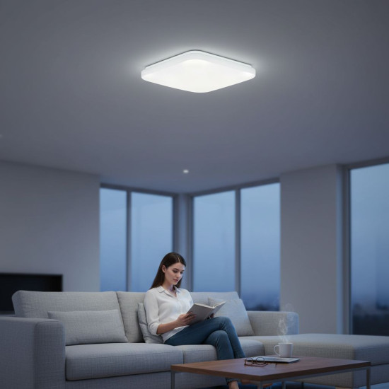 Plafoniera LED Slim Milky 18W=160W, 275x275 mm, 6500K, lumina rece Plafoniera LED Slim Milky 18W=160W, 275x275 mm, 6500K, lumina rece