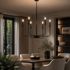 Candelabru Suspendat Cu Dulie 6 Brate Zeus, Ø 70 x 150cm, 6XE14 max 7W
