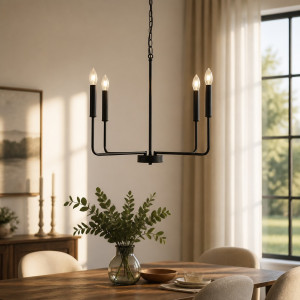 Candelabru Suspendat Cu Dulie 4 Brate Zeus, Ø 70 x 150cm, 4XE14 max 7W