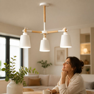 Lustra Tavan Cu Dulie 3 Brate Thor, 50x52 cm, 3XE27 max 10W Lustra Tavan Cu Dulie 3 Brate Thor, 50x52 cm, 3XE27 max 10W