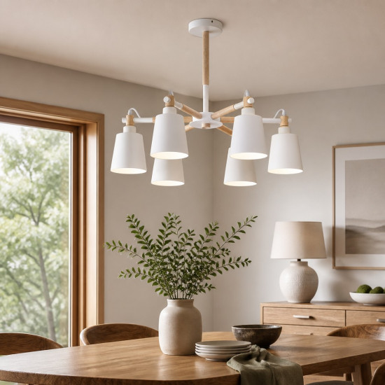 Lustra Tavan Cu Dulie 6 Brate Thor, 70x52 cm ,6XE27 max 10W