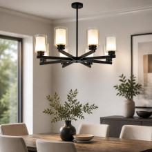 Lustra Tavan Cu 8 Brate E27 Titan Black,86 x 59 cm, 8x10W E27