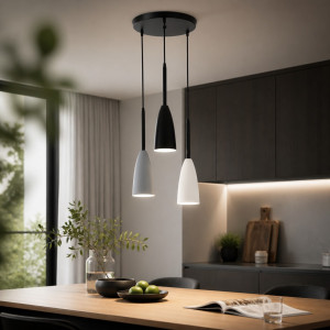 Lustra Suspendata Cu Dulie 3 Pendule Trio I, Ø 30 × 158 cm , 3XE27 max 10W
