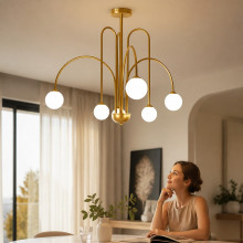 Candelabru Cu Dulie si 6 Pendule G9 Cleopatra, 75 × 60 cm, 6XG9 max 5W