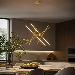 Lustra LED Suspendata 70W Space, 3000-4000-6500k, 4500lm, Ø 80 × 70 cm
