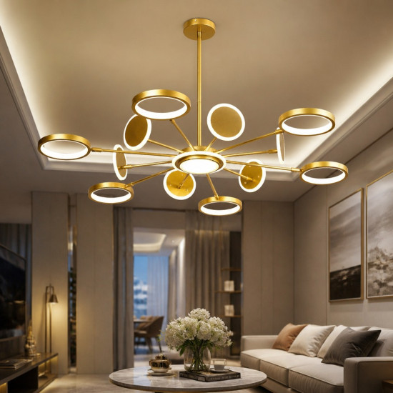 Lustra LED Suspendata 128W Venus, 3000-4000-6000k, 6000lm,115 x 60 cm