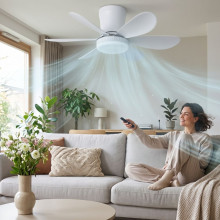 Lustra LED Cu Ventilator si telecomanda IR 420mm 12W Alba  