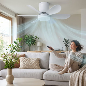 Lustra LED Cu Ventilator si telecomanda IR 420mm 12W Alba