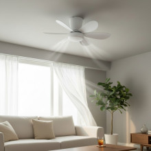 Lustra LED Cu Ventilator si telecomanda IR, 3000K-4000K-6500K, 420mm, 12W, Alba Lustra LED Cu Ventilator si telecomanda IR, 3000K-4000K-6500K, 420mm, 12W, Alba