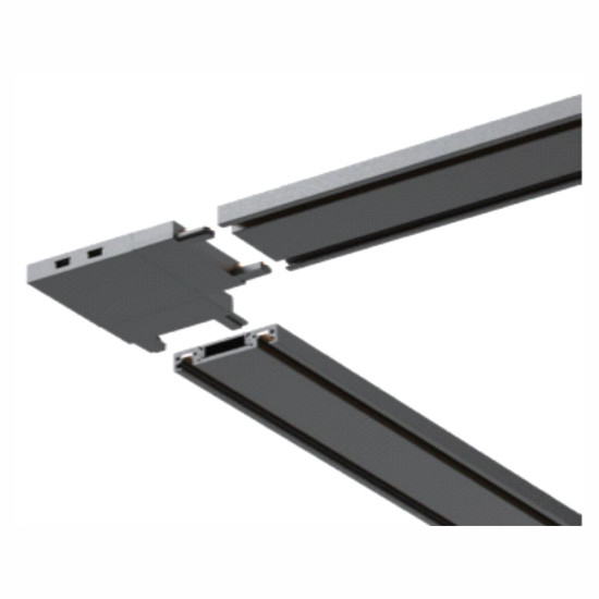 Conector fix tip L sina magnetica 90° Negru