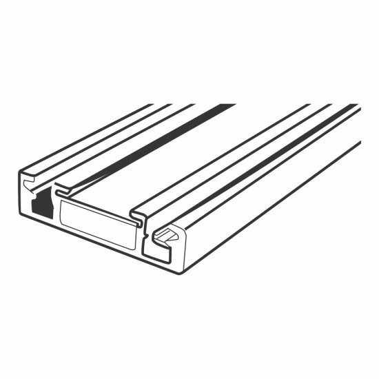 Sina magnetica slim neagra aparenta 2000x26x6.3mm, Aluminiu