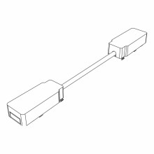 Conector cablu pentru sină colt, Negru