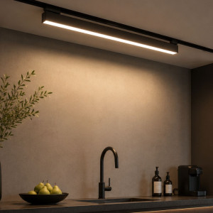 Lampa LED Liniara Reglabila Magnetica SMD pentru sina SMART(Blutooth )4 in 1, 122x26x24mm, 48V, 12W, Aluminiu, Negru