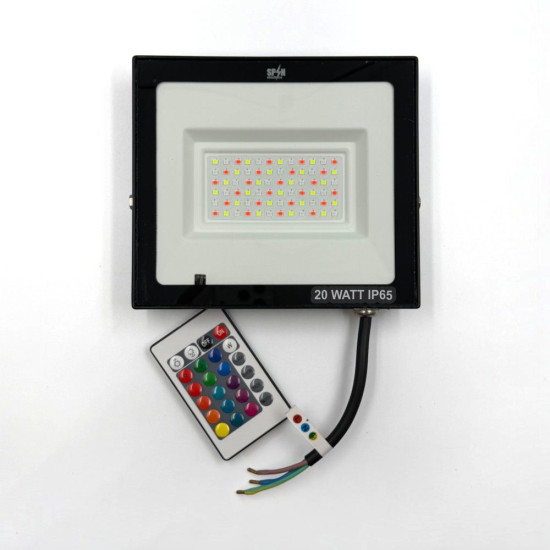 Proiector LED RGB 16 culori, 20W, IP 65, telecomanda IR inclusa