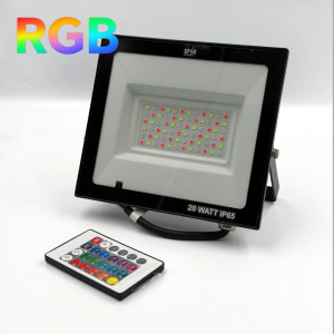 Proiector LED RGB 16 culori, 20W, IP 65, telecomanda IR inclusa