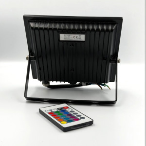 Proiector LED RGB 16 culori, 50W, IP65, telecomanda IR inclusa