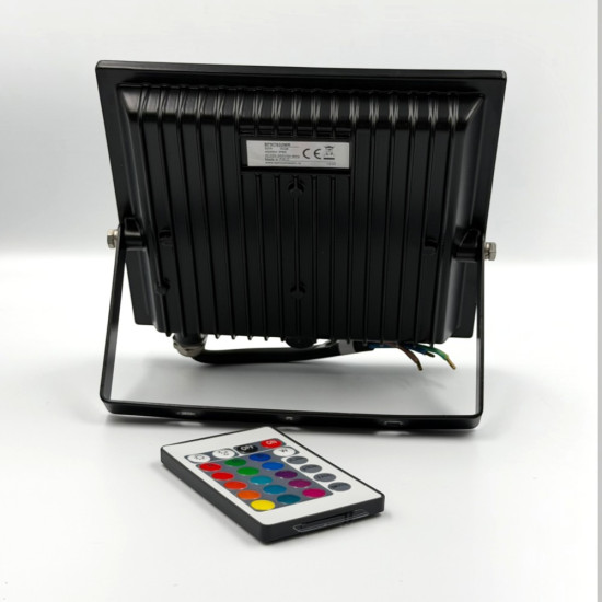 Proiector LED RGB 16 culori, 50W, IP65, telecomanda IR inclusa