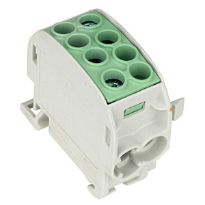 Clemă de derivaţie Cu-Al, 35mmp, 1P. izolată, galben/verde