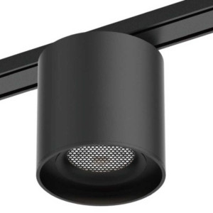 Spot LED Fix Magnetic Rotund pentru sina 75x75mm, 48V, 6W, Aluminiu, Negru
