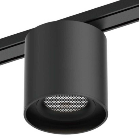 Spot LED Fix Magnetic Rotund pentru sina 75x75mm, 48V, 6W, Aluminiu, Negru