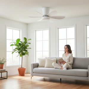 Lustra LED Cu Ventilator 12W Alba