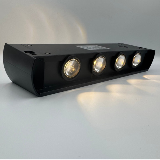 Aplica LED perete de exterior, 8W, solara, IP65, 3000K, lumina calda, senzor lumina, neagra