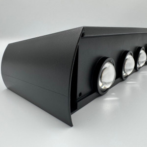 Aplica LED perete de exterior, 12W, solara, IP65, 3000K, lumina calda, senzor lumina, neagra