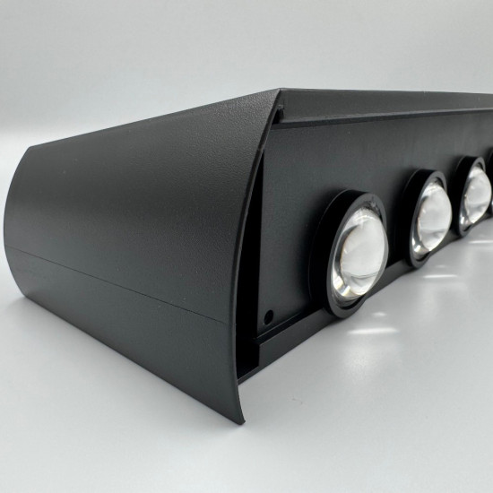 Aplica LED perete de exterior, 12W, solara, IP65, 3000K, lumina calda, senzor lumina, neagra