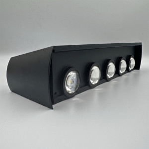 Aplica LED perete de exterior, 12W, solara, IP65, 3000K, lumina calda, senzor lumina, neagra