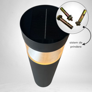 Stâlp LED Grădină 5W Cu Panou Solar IP65, 3000K, Lumina calda