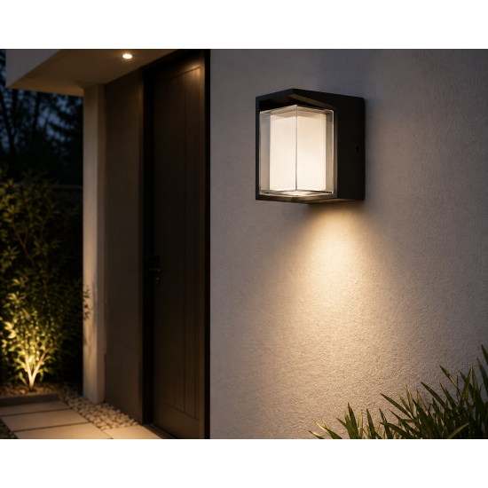 Aplica led Lara 10W/550Lm/3000K IP65 220-240V 168x168x45mm