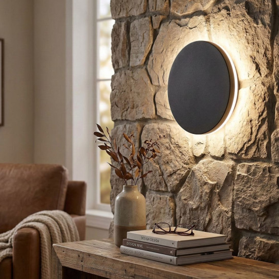 Aplica LED Perete fi150, 12W, 3000K, lumina calda, cu protectie IP65