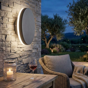 Aplica LED Perete fi150, 12W, 3000K, lumina calda, cu protectie IP65