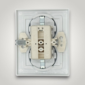 Priza Schuko dubla , contact de protectie, 250V~, 16A, 50Hz, IP20