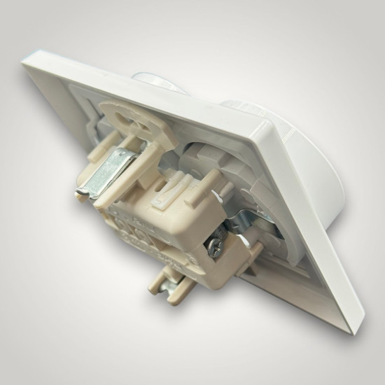 Priza Schuko dubla , contact de protectie, 250V~, 16A, 50Hz, IP20
